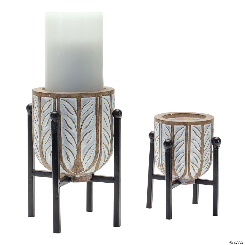 Melrose International Candle Holder With Stand (Set Of 2) 5In Image