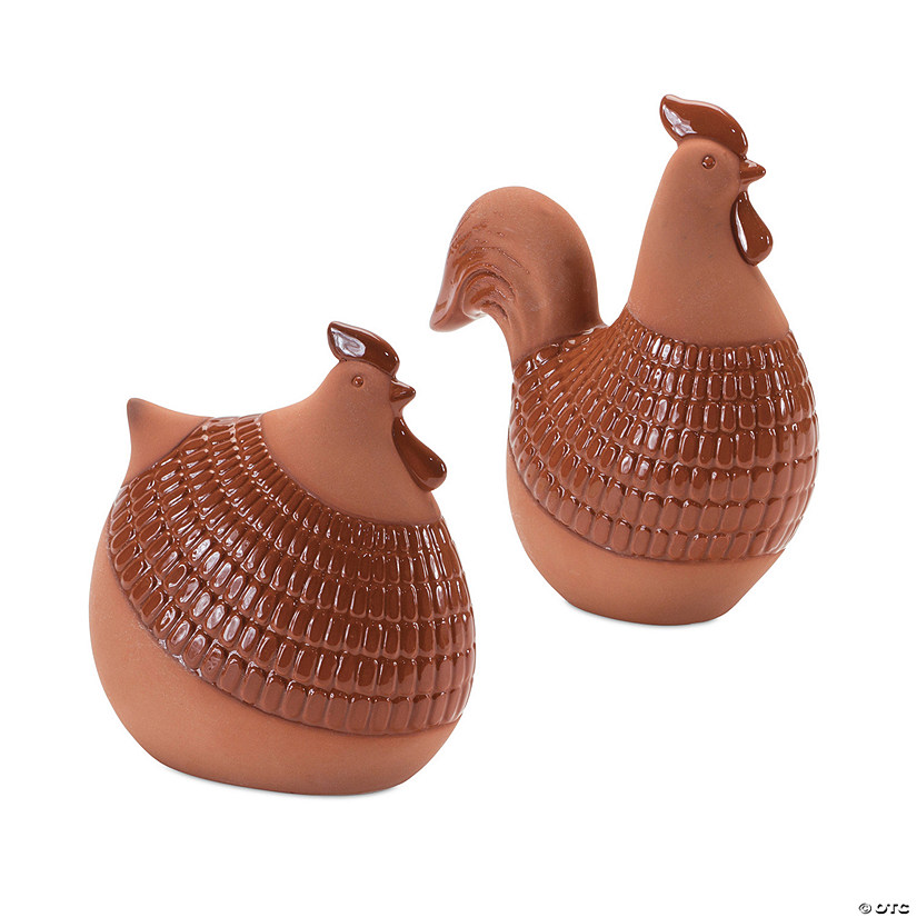Melrose International Ceramic Chicken (Set Of 2) 6.75In Image