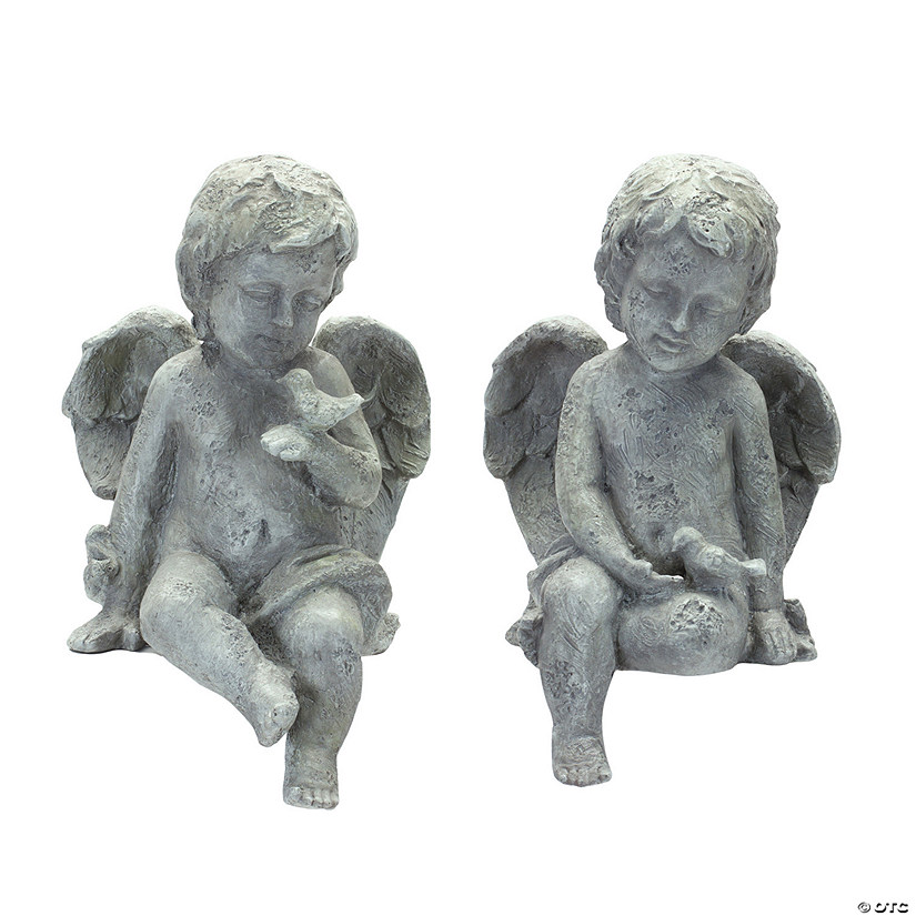 Melrose International Cherub Figurine (Set Of 2)  11In Image