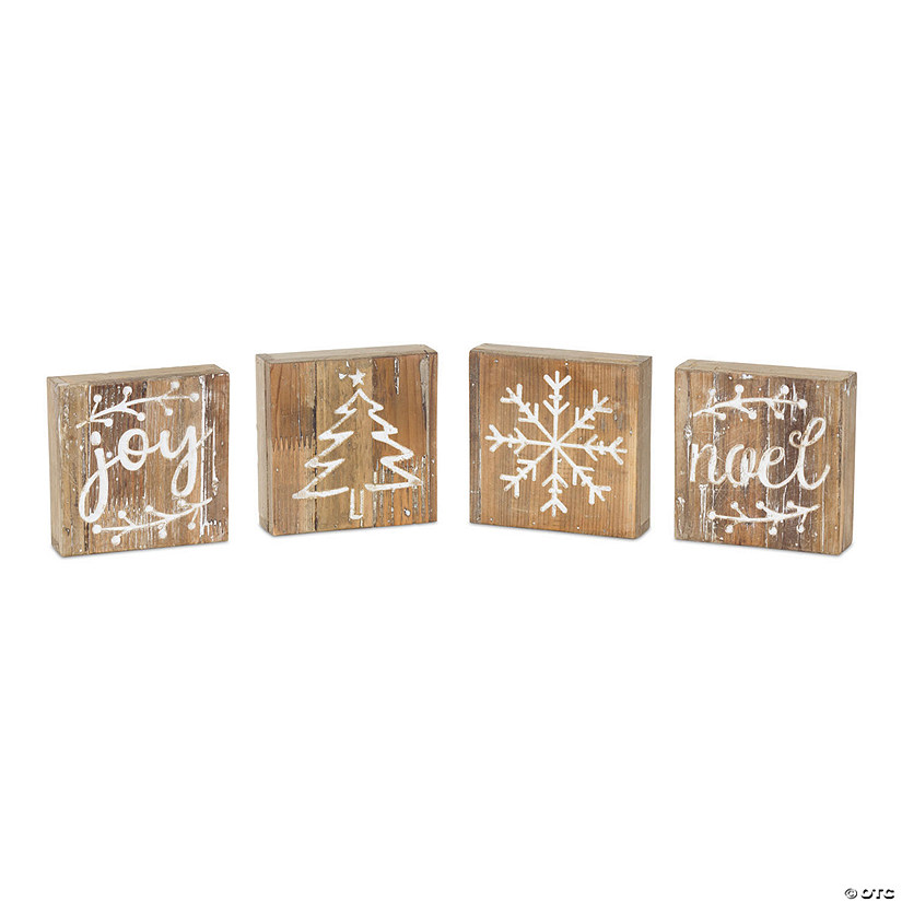 Melrose International Christmas Plaque, 6 Inches (Set of 8) Image