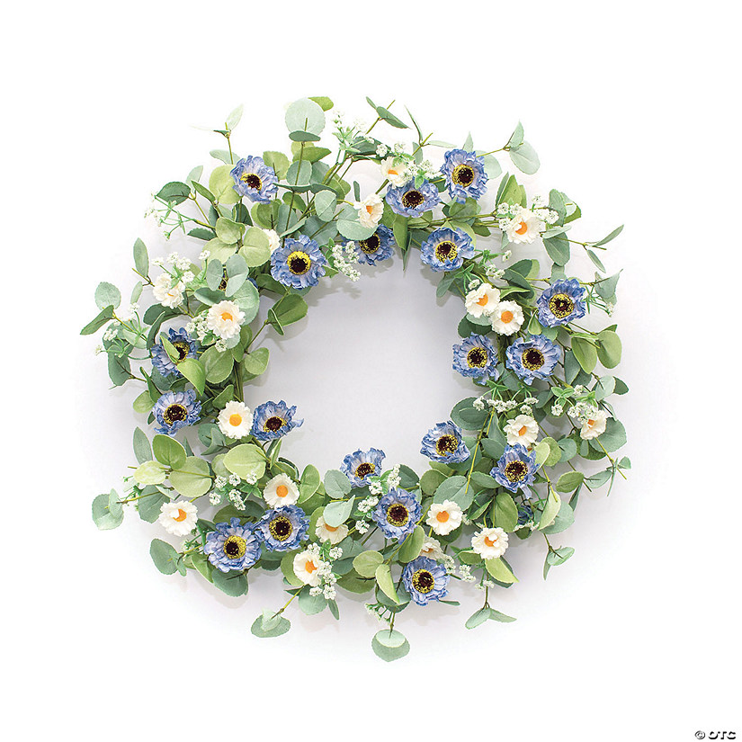 Melrose International Cornflower Wreath, 21 Inches | Oriental Trading