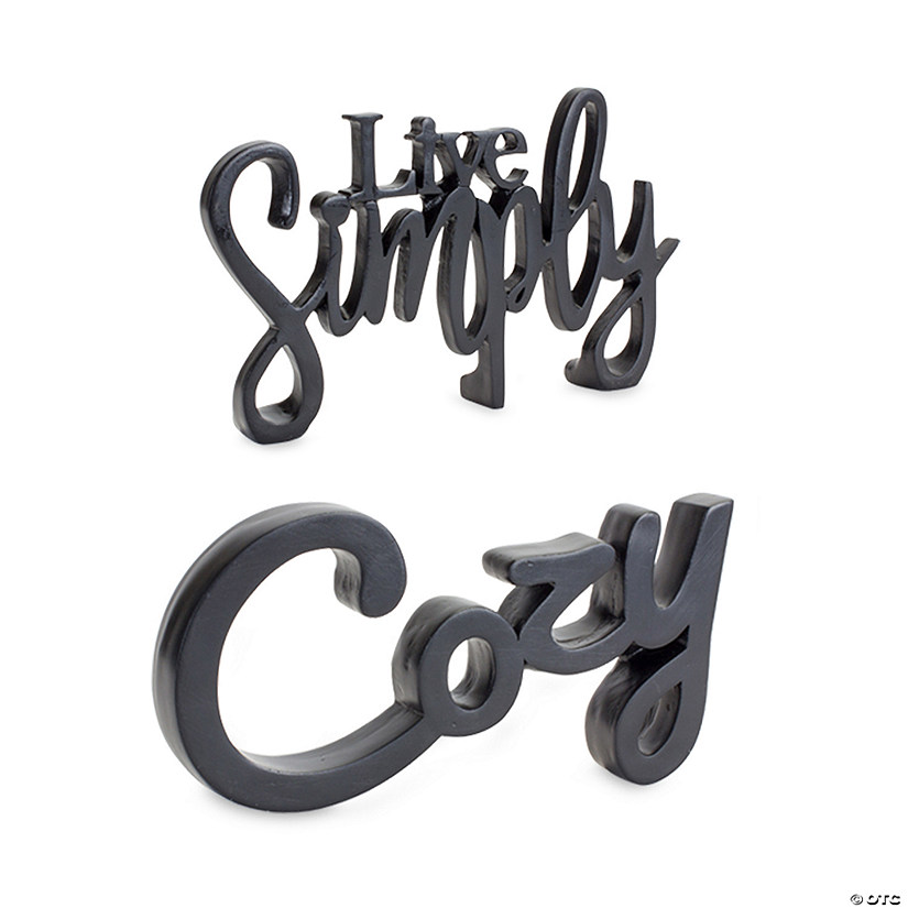 Melrose International Cozy/Live Simply Sign (Set Of 2) 9.75In Image