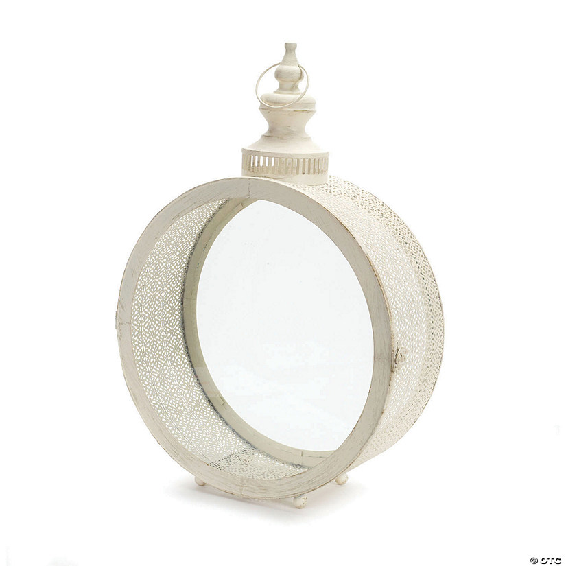 Melrose International Decorative Ivory Metal Lantern, 22 Inches Image
