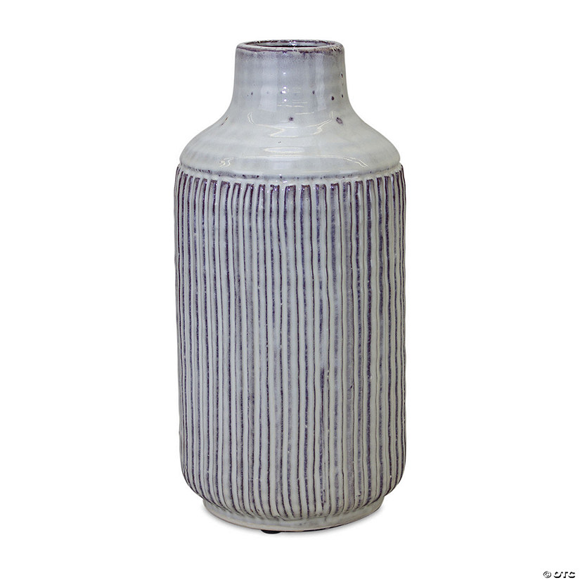 Melrose International Decorative White Washed Terracotta Vase, 12 Inches Image
