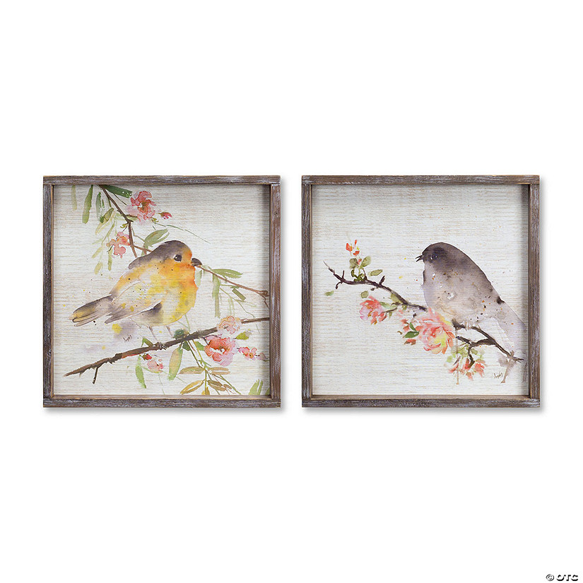 Melrose International Framed Bird Plaque, 16.5 Inches (Set of 2) Image