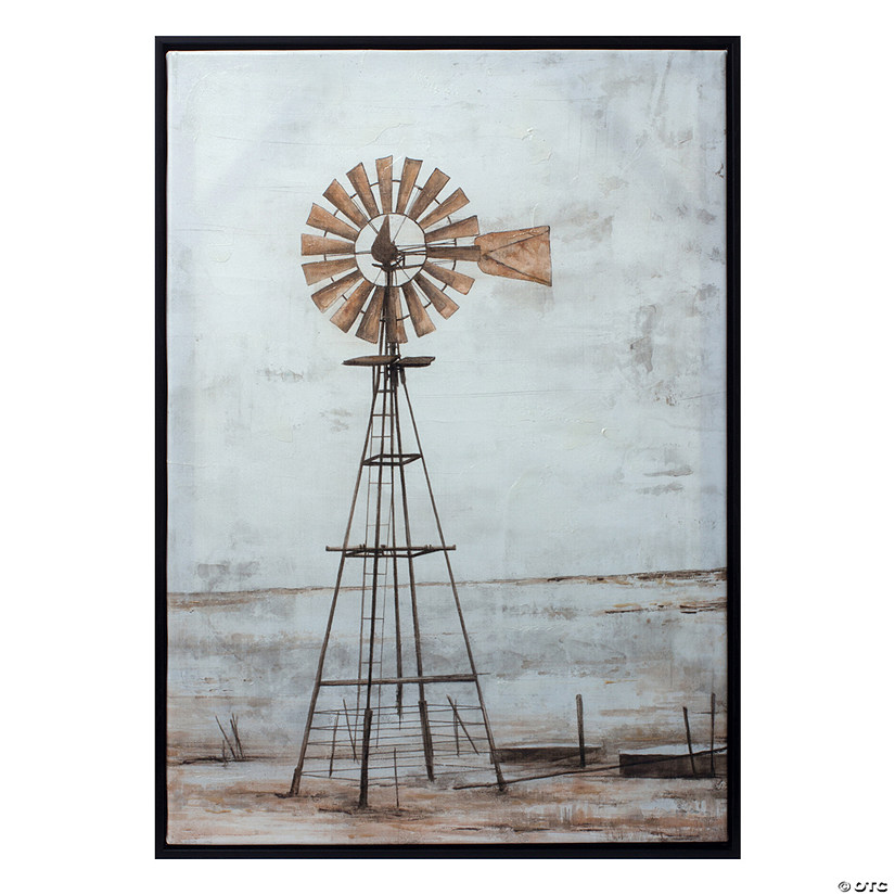 Melrose International Framed Windmill Print Canvas 28In Image