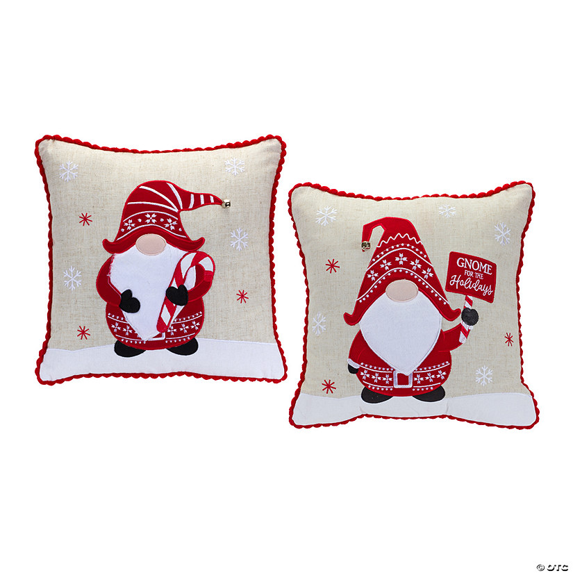 Melrose International Gnome Holiday Pillow (Set Of 2) 16In Image