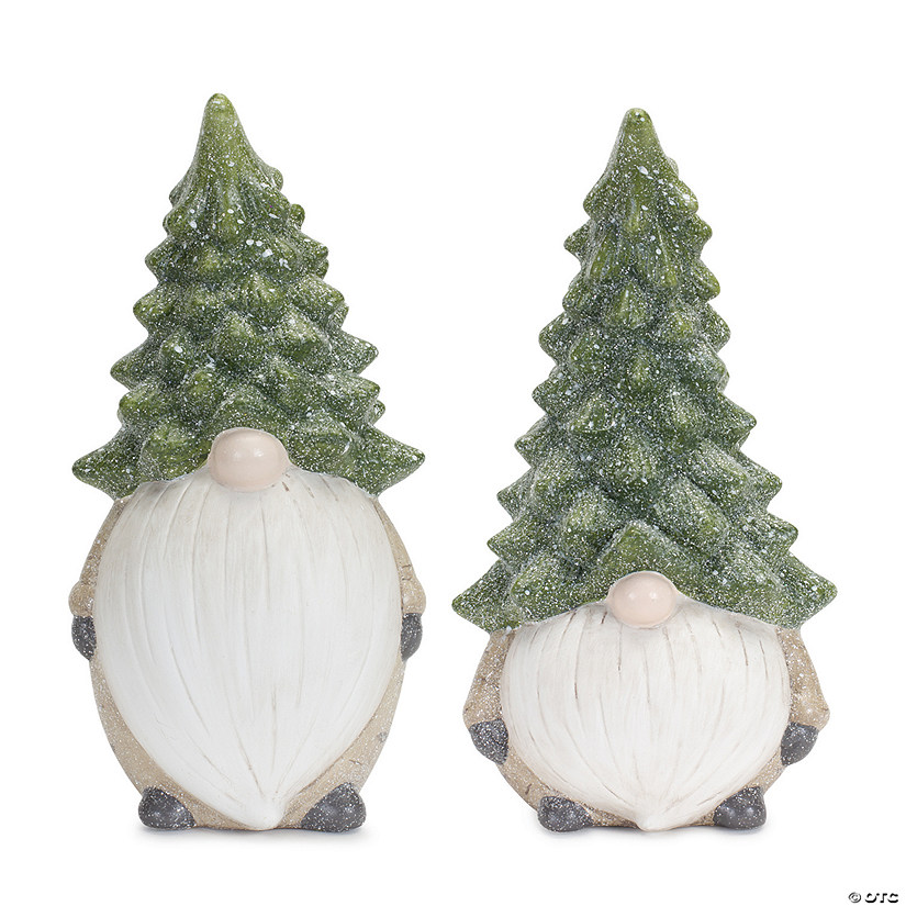 Melrose International Gnome W/Tree Hat (Set Of 2) 11.25In Image