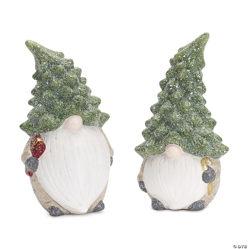 Melrose International Gnome W/Tree Hat (Set Of 2) 7In Image