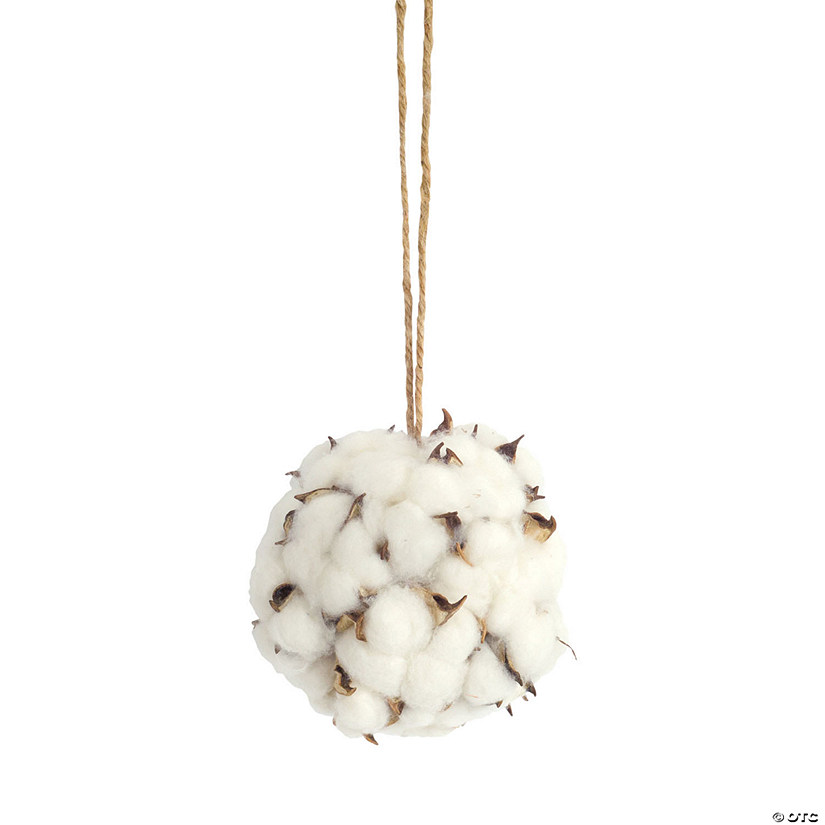 Melrose International Hanging Cotton Orb Decorations (Set of 12) Image