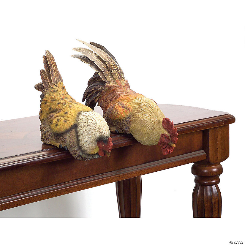 Melrose International Hen and Rooster Shelf Sitter (Set of 2) Image