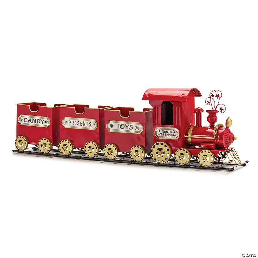Melrose International Holiday Train on Track D&#233;cor, 37 Inches Image