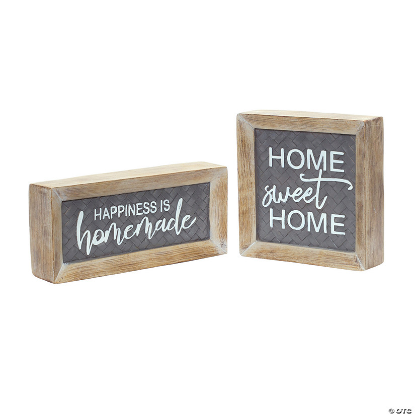 Melrose International Home Sentiment Sign (Set Of 2) 7.5In Image