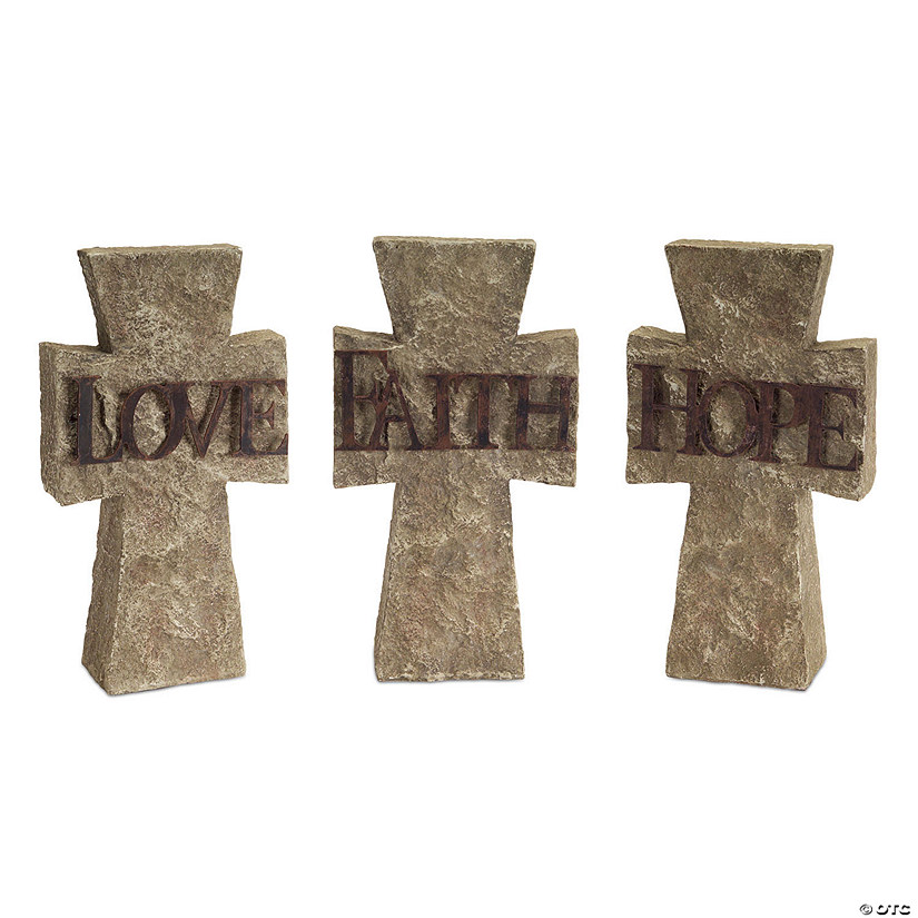 Melrose International Hope, Faith, Love Cross D&#233;cor (Set of 3) Image