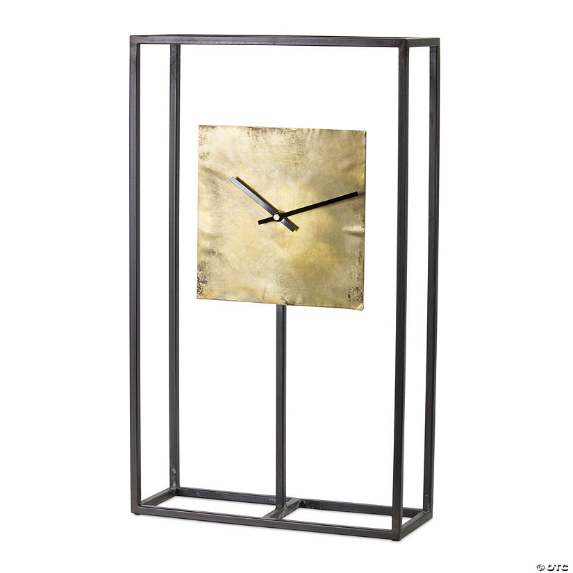 Melrose International Iron and Copper Clock on Stand, 13 x 22 Inches