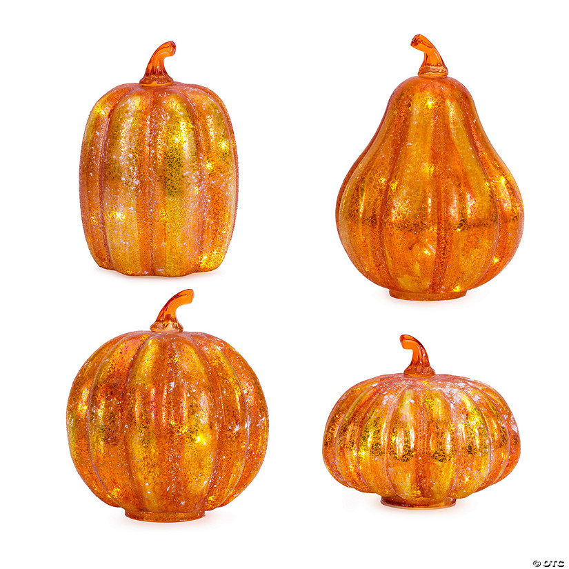 Melrose International Led Pumpkin (Set Of 4) 6.75In Image