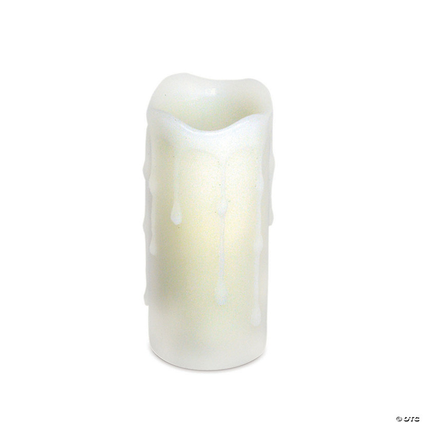 Melrose International LED White Wax Drip Pillar Candle (Set of 6) Image