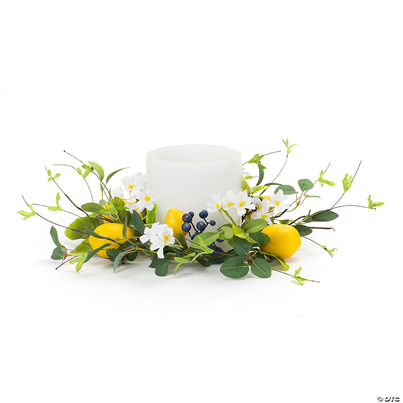 Melrose International Lemon Candle Ring (Set Of 4) 19In Image