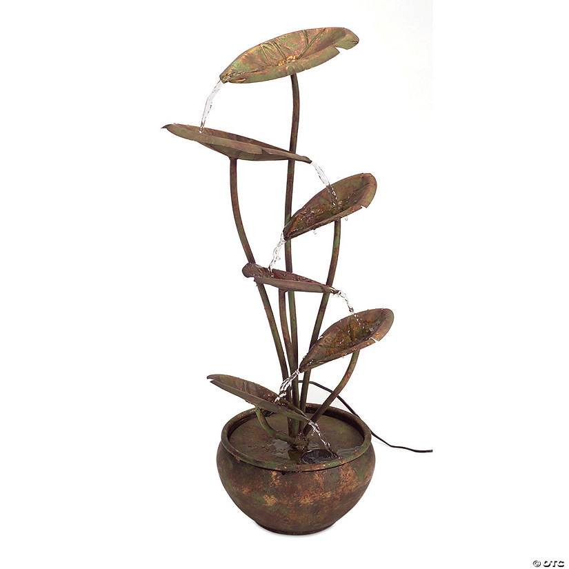 Melrose International Lotus Metal Water Fountain, 30 Inches Image