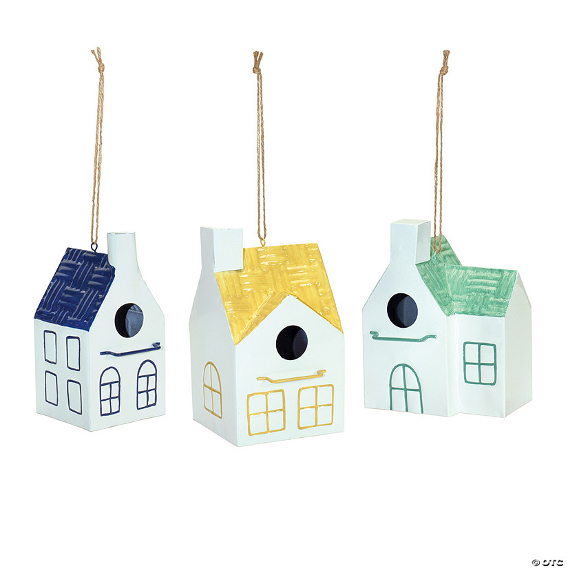 Melrose International Metal Bird House (Set Of 3) 8.25In Image