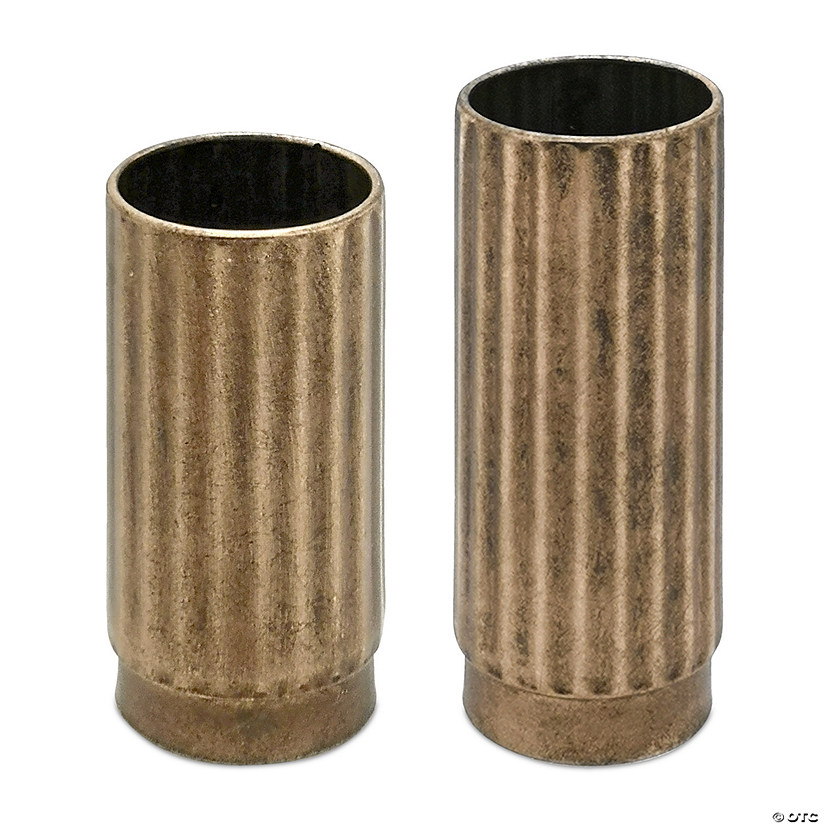 Melrose International Metal Vase (Set Of 2) 9.25In Image