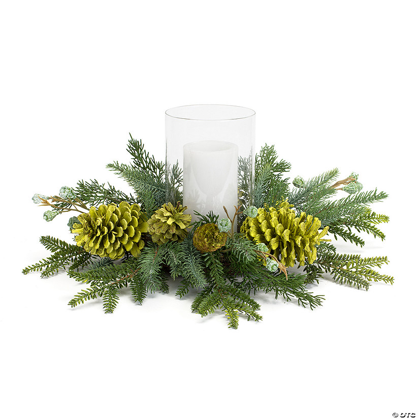 Melrose International Mixed Pine Candle Holder 18In Image