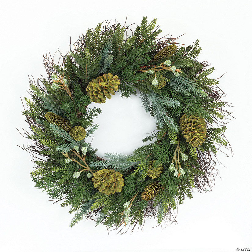 Melrose International Mixed Pine Wreath 23In Image