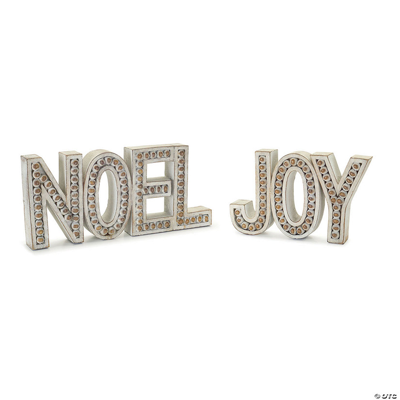 Melrose International Noel and Joy D&#233;cor, 4.5 Inches (Set of 2) Image