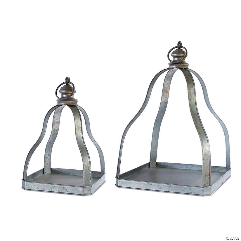 Melrose International Open Metal Lantern, 15 and 20 Inches (Set of 2) Image