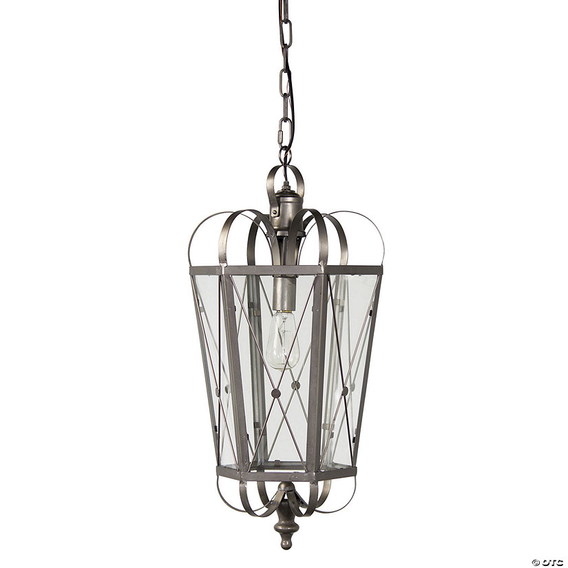 Melrose International Ornate Iron Hanging Light Fixture, 12 X 27 Inches Image