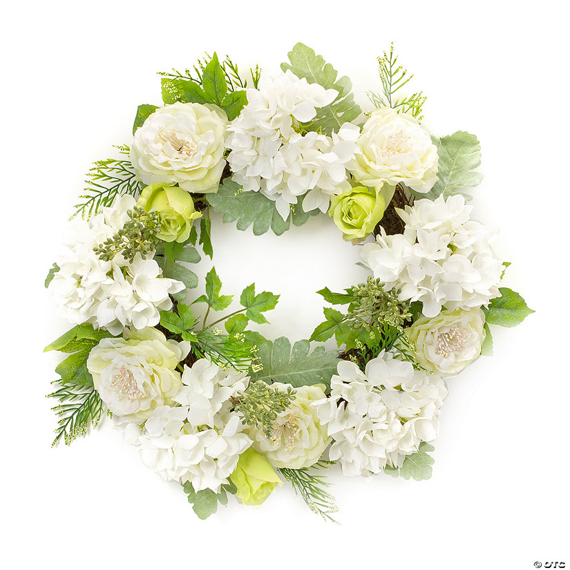Melrose International Peony And Hydrangea Wreath 21.25In Image