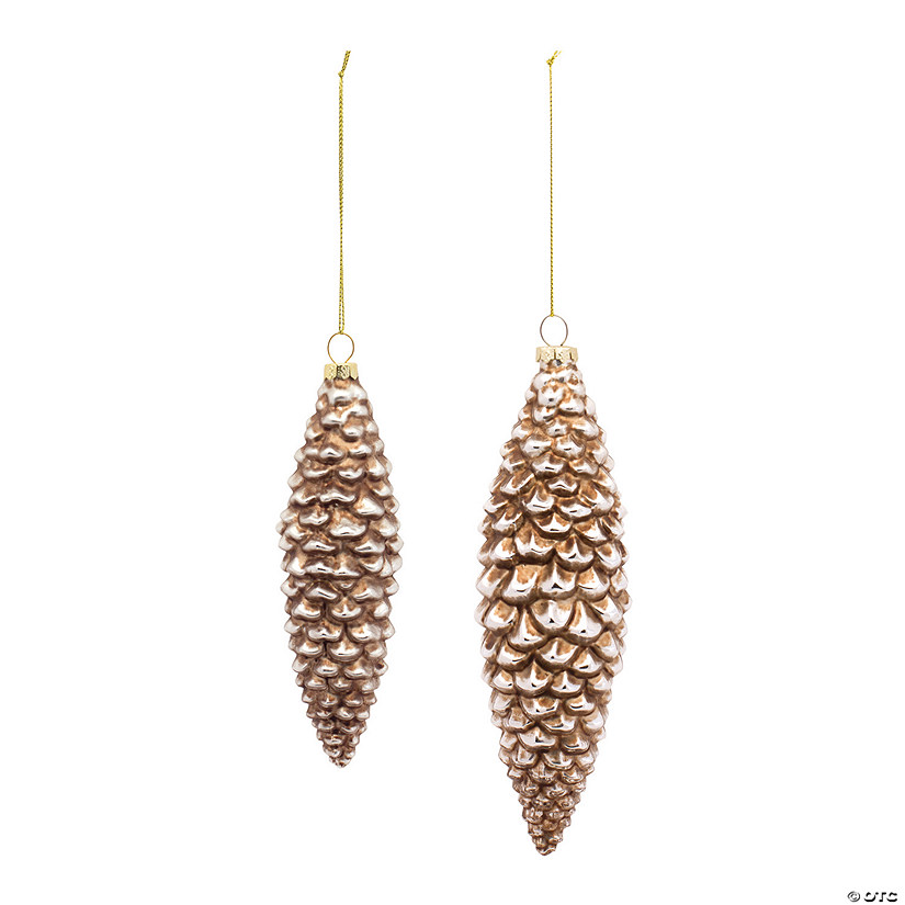 Melrose International Pine Cone Ornament (Set Of 12) 7.25In | Oriental ...