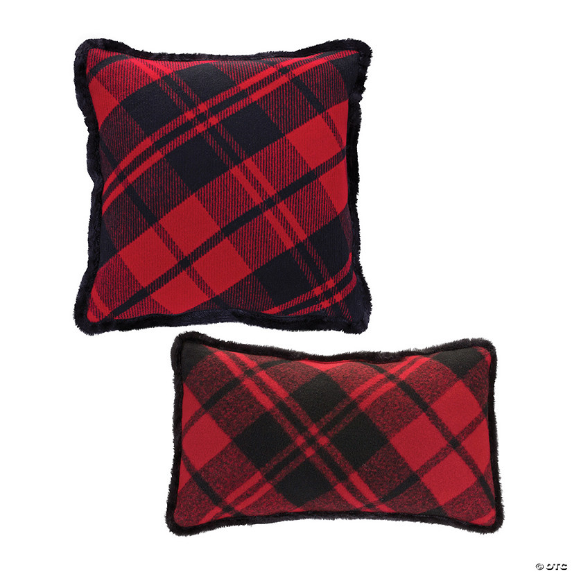 Melrose International Plaid Pillow (Set Of 2) 20In Image