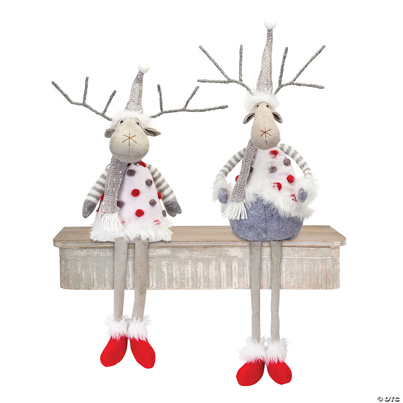 Melrose International Plush Deer Figurine, 25 Inches (Set of 2) Image