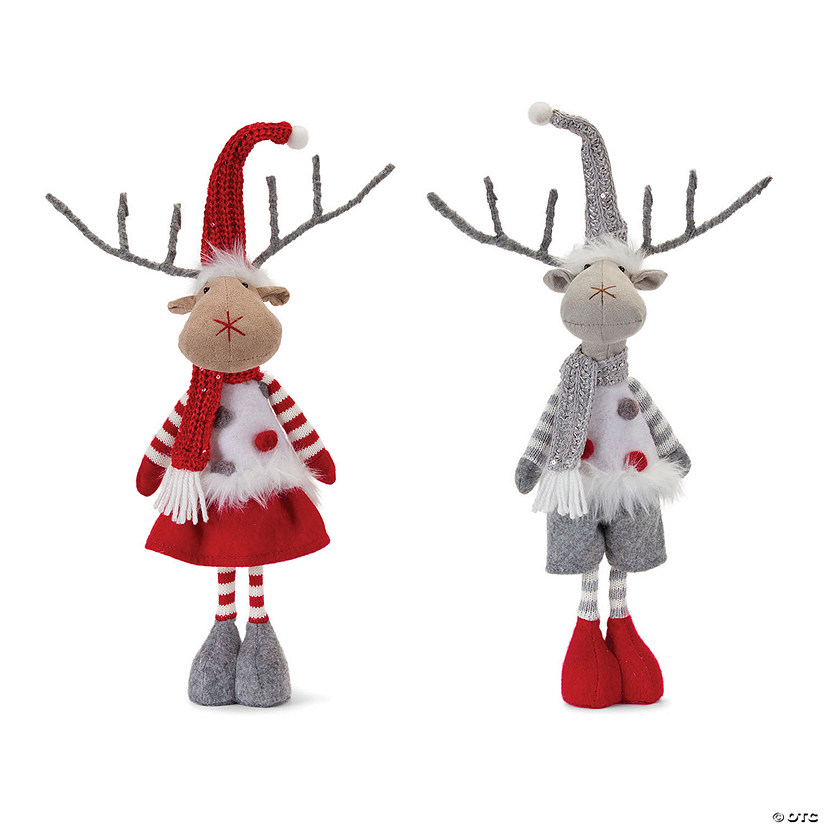 Melrose International Plush Deer Figurine (Set of 4) Image