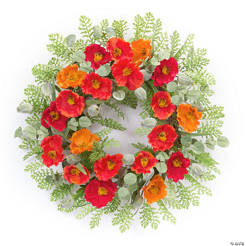 Melrose International Poppy Wreath 18.5In Image