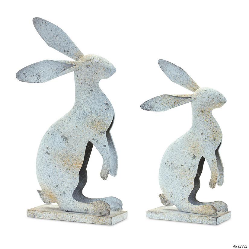 Melrose International Rabbit Figurine (Set Of 2)  13.25In Image