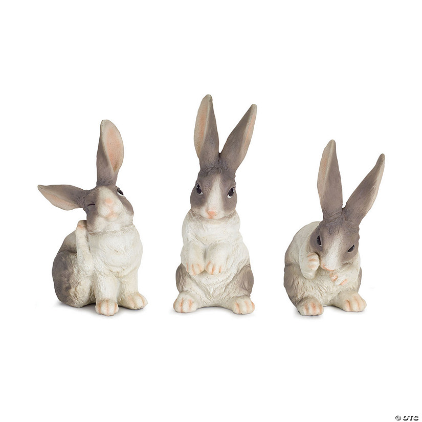 Melrose International Rabbit Figurines, 6 Inches (Set of 6) Image