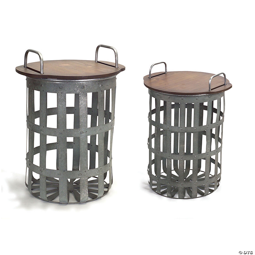 Melrose International Rustic Accent Tables, 20 Inches (Set of 2) Image