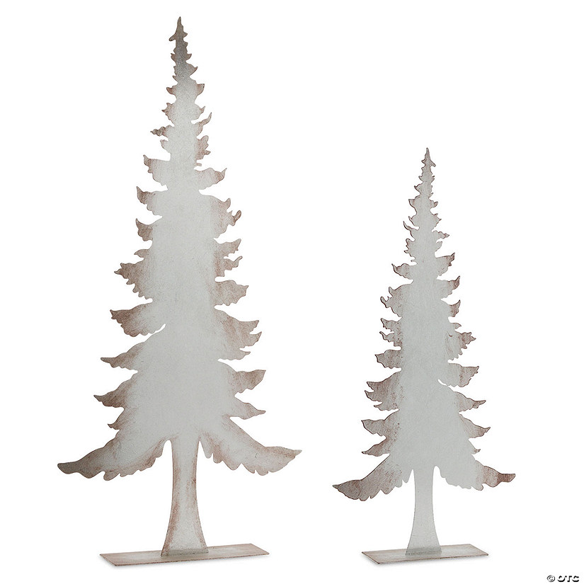 Melrose International Rustic Metal Holiday Tree D&#233;cor, 24 and 32 Inches (Set of 2) Image
