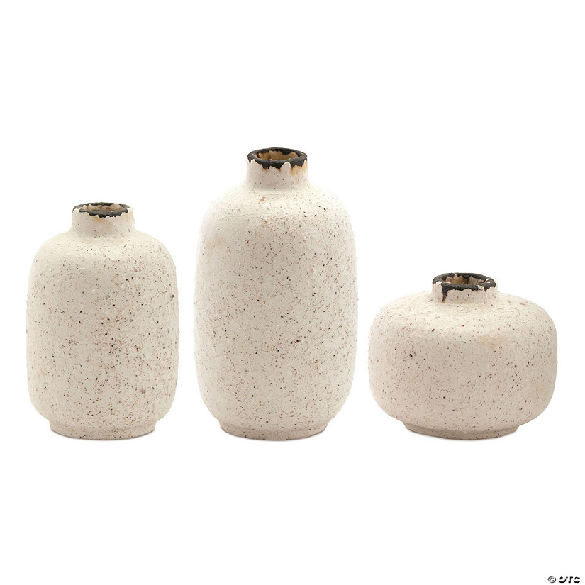 Melrose International Rustic Speckled Mini Vases, 6 Inches (Set of 6) Image