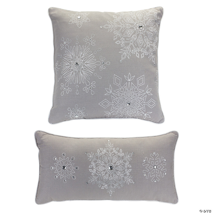 Melrose International Snowflake Pillow (Set Of 2) 17In Image