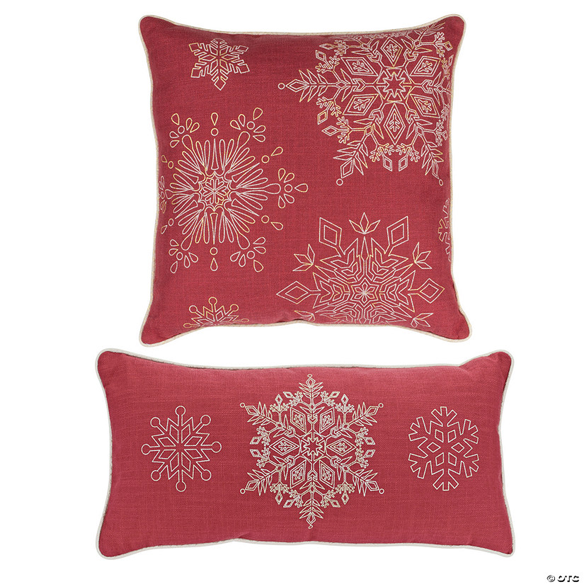 Melrose International Snowflake Pillow (Set Of 2) 17In Image