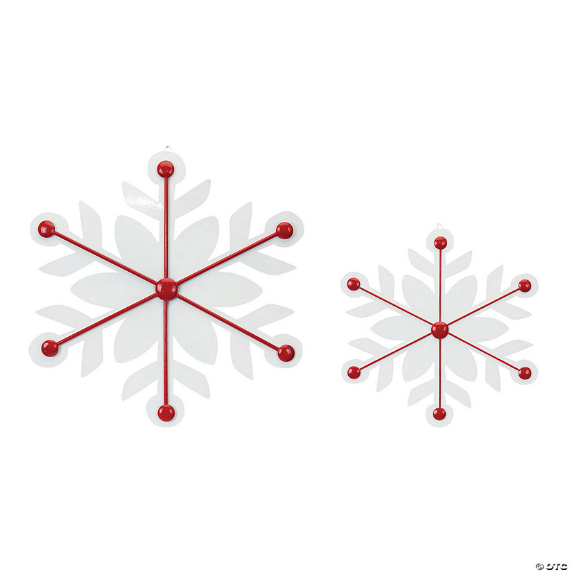 Melrose International Snowflake Wall D&#233;cor, 16 and 22 Inches (Set of 2) Image