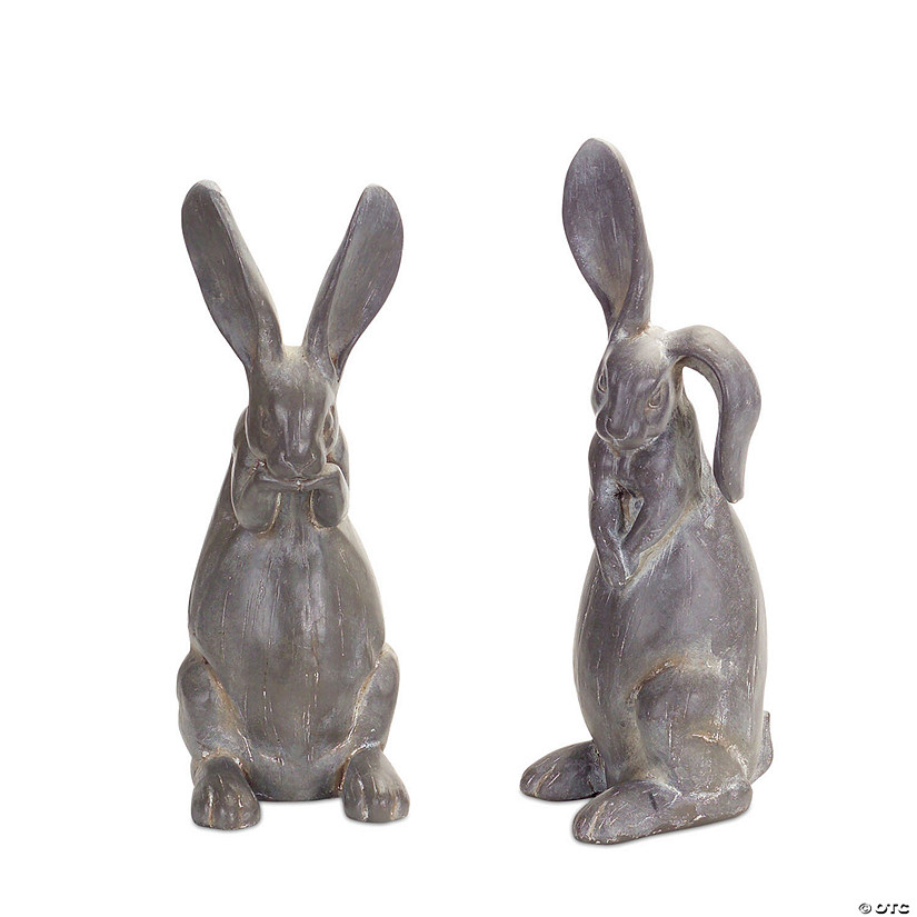 Melrose International Standing Rabbit Figurine (Set of 2) Image