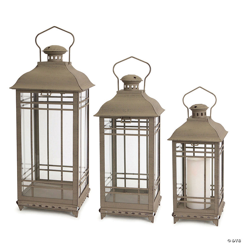 Melrose International Weathered Metal Lantern (Set of 3) Image