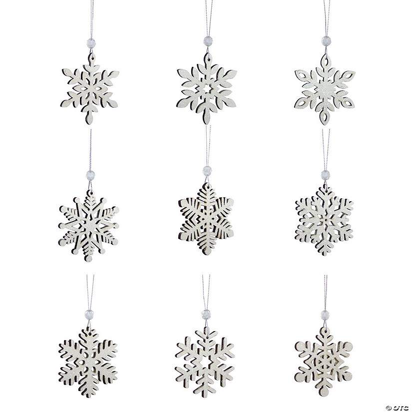 Melrose International Wooden Snowflake Ornament (2 Boxes of 18) Image