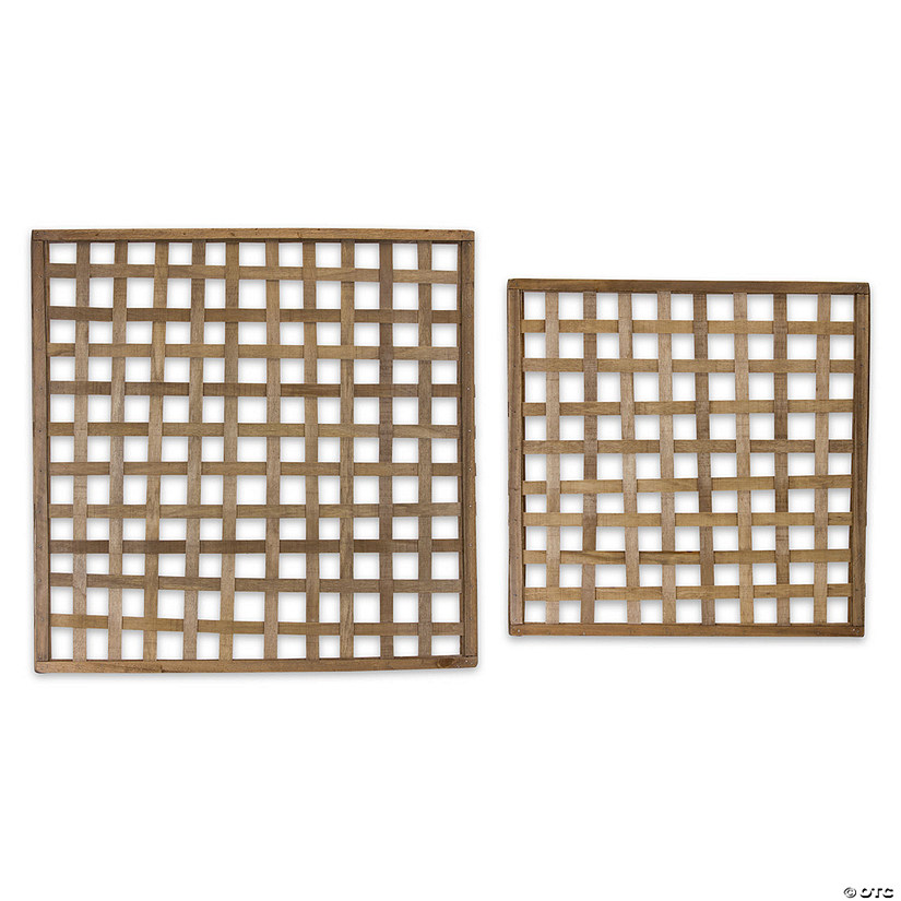 Melrose International Woven Wood Wall D&#233;cor, 24 and 30 Inches (Set of 4) Image