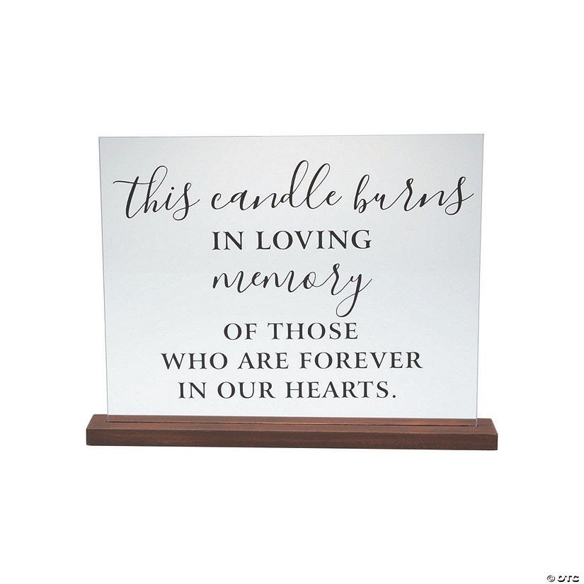 Memorial Candle Sign with Wood Base Image
