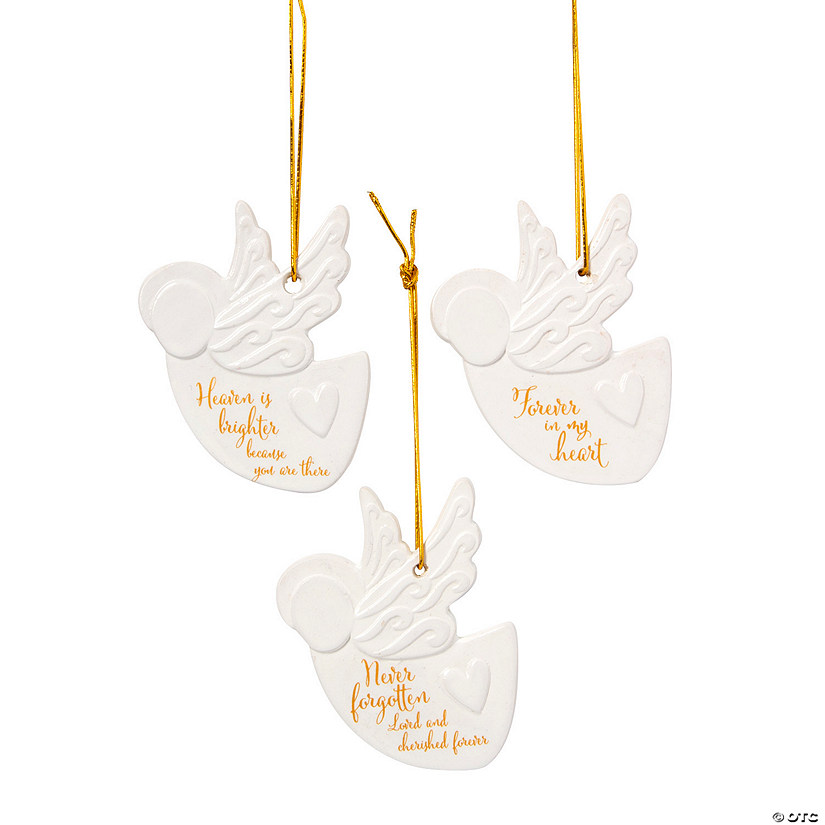 Memorial Ceramic Angel Ornaments - 12 Pc. Image